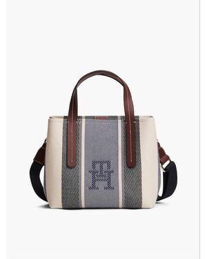Tommy Hilfiger City Th Monogram Jacquard Satchel - Black
