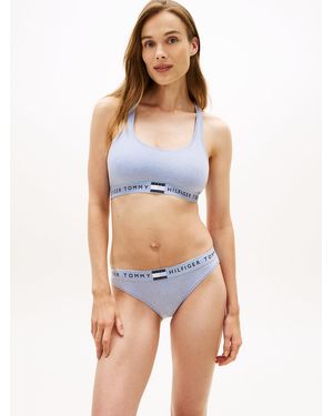 Tommy Hilfiger Heritage Logo Underband Racerback Bralette - Blue