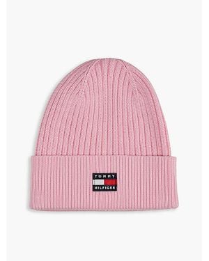 Tommy Hilfiger Kids Heritage Flag Logo Beanie - Pink