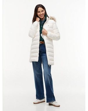 Tommy Hilfiger Slim Shiny Down Hooded Coat - Blue