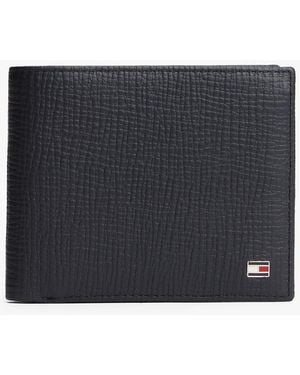 Tommy Hilfiger Hilfiger Flag Leather Card And Coin Bifold Wallet - Black