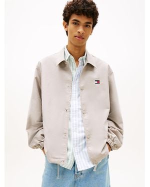 Tommy Hilfiger Logo Twill Overshirt - Natural
