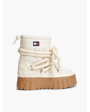 Tommy Hilfiger Tommy Jeans Warm Lined Platform Snow Boots - White