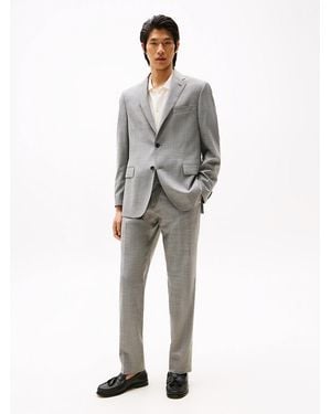 Tommy Hilfiger Textured Flap Pocket Suit - Grey