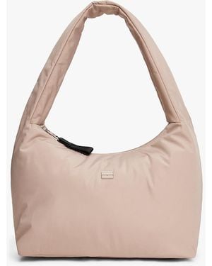 Tommy Hilfiger Sac Hobo Matelassé À Plaque Tommy - Rose
