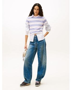 Tommy Hilfiger Mid Rise Wide Barrel Leg Jeans - Blue