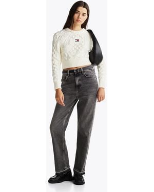 Tommy Hilfiger Jean Slim Layla Effiloché Taille Mi-Haute - Blanc