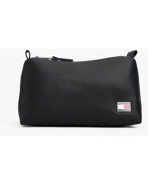 Tommy Hilfiger Pochette Toilette Con Distintivo - Nero