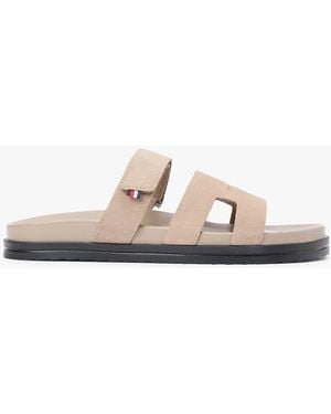 Tommy Hilfiger Premium Suede Cutout Sandals - White
