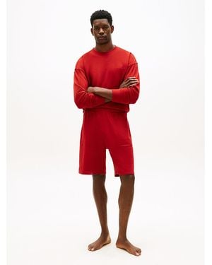 Tommy Hilfiger Essential Logo Terry Lounge Shorts - Red