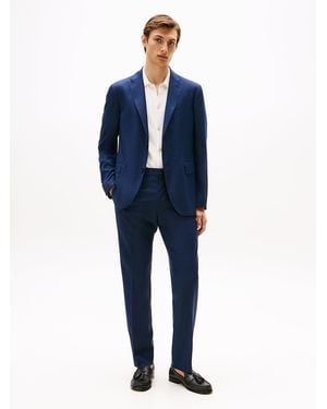 Tommy Hilfiger Textured Single Breasted Suit - Blue