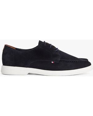 Tommy Hilfiger Suede Moc Toe Derby Shoes - Blue