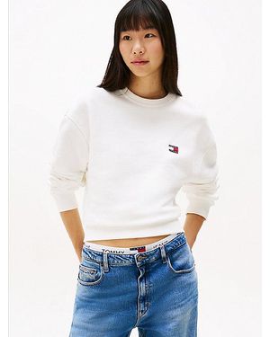 Tommy Hilfiger Sudadera Holgada Con Parche De Tommy - Blanco