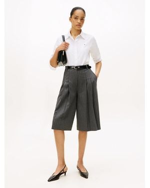 Tommy Hilfiger Pinstripe Oversized Culottes - Grey