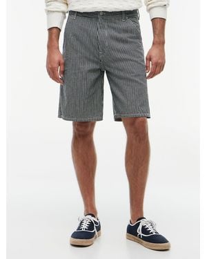 Tommy Hilfiger Stripe Relaxed Denim Shorts - Blue