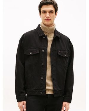 Tommy Hilfiger Relaxed Washed Denim Trucker Jacket - Black