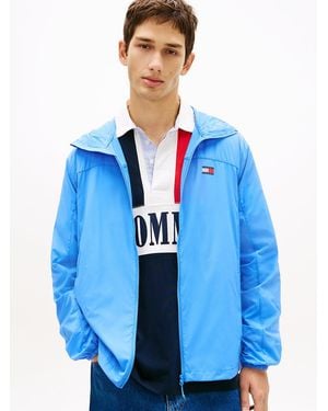 Tommy Hilfiger Water Repellent Ripstop Hooded Zip-Thru Jacket - Blue