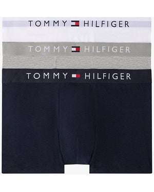 Tommy Hilfiger 3-pack Th Original Logo Waistband Trunks - Blue