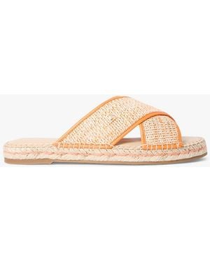 Tommy Hilfiger Raffia Th Monogram Espadrille Mules - Natural