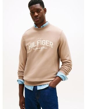 Tommy Hilfiger Arch Logo Terry Crew Neck Sweatshirt - Blue