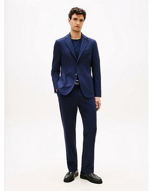 Tommy Hilfiger Jersey Broek Met Geperste Vouw - Blauw