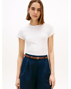 Tommy Hilfiger Textured Slim T-Shirt - White