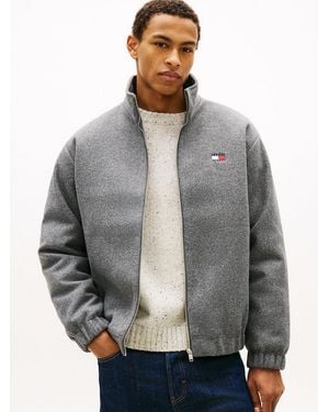 Tommy Hilfiger Relaxed Padded Jacket With Wool - Grey