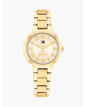 Tommy Hilfiger Reloj De Eslabones Chapado En Oro - Metálico