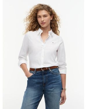 Tommy Hilfiger Flag Embroidery Regular Fit Shirt - White
