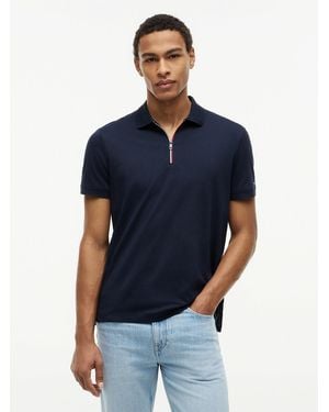 Tommy Hilfiger Polo Coupe Standard En Coton Fluide - Bleu