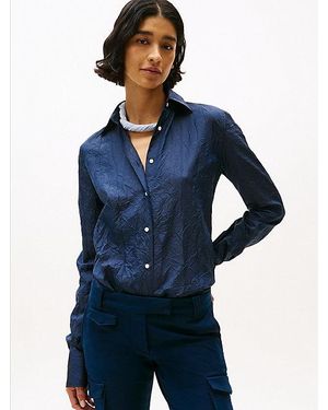 Tommy Hilfiger Camisa Regular De Seda The Runway Collection - Azul