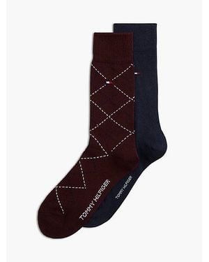 Tommy Hilfiger Pack De 2 Pares De Calcetines Con Logo Y Rombos - Multicolor