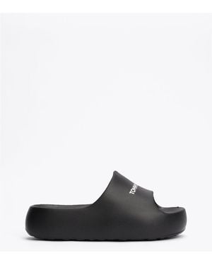 Tommy Hilfiger Logo Chunky Flatform Pool Slides - White