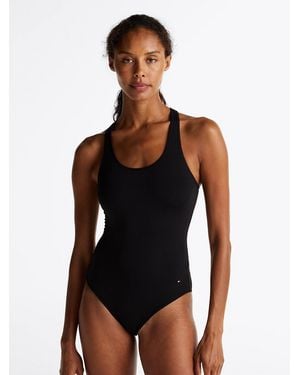 Tommy Hilfiger Sleeveless Racerback Bodysuit - Black