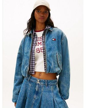 Tommy Hilfiger Chaqueta Vaquera Harrington Amplia Acolchada - Azul