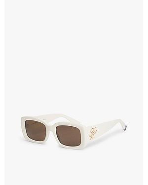 Tommy Hilfiger Gafas De Sol Rectangulares Con Logo - Blanco