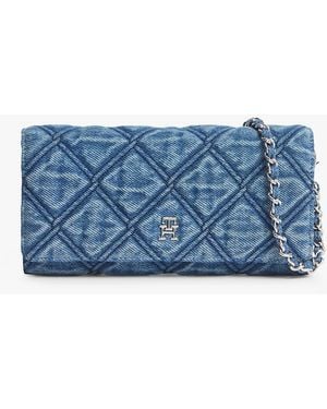 Tommy Hilfiger Quilted Chain Strap Wallet - Blue