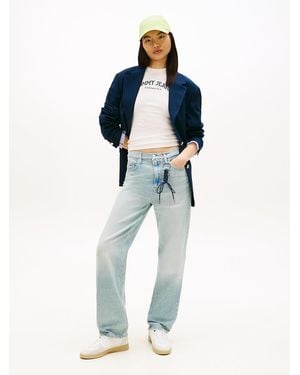 Tommy Hilfiger High Rise Slim Straight Leg Jeans - Blue