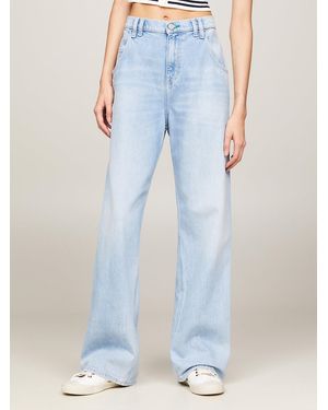 Tommy Hilfiger Classics Daisy Low Rise Mom Baggy Distressed Jeans - Blue