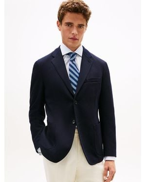 Tommy Hilfiger Double-Faced Jersey Regular Fit Blazer - Blue