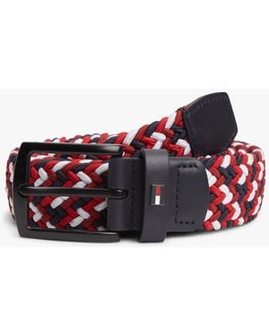 Tommy Hilfiger Ceinture Denton Tressée Élastique - Blanc
