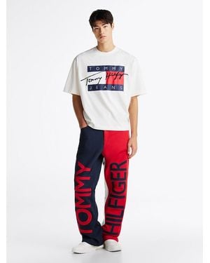 Tommy Hilfiger Logo Colour-blocked Jeans - Red