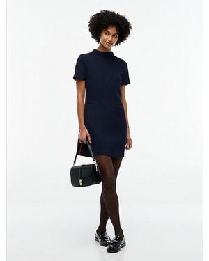 Tommy Hilfiger Heathered Short Sleeve Mini Dress - Blue