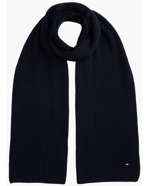 Tommy Hilfiger Hilfiger Flag Scarf With Cashmere - Blue