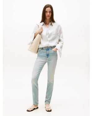 Tommy Hilfiger Mid Rise Slim Whiskered Jeans - White
