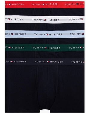 Tommy Hilfiger 5-pack Contrast Logo Waistband Trunks - Blue