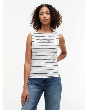 Tommy Hilfiger Slim Boat Neck Tank Top - Blue