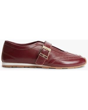 Tommy Hilfiger Leather Mary Jane Trainers - Red