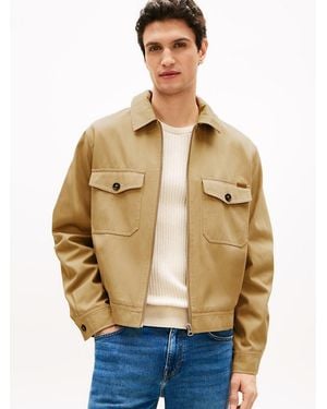 Tommy Hilfiger Zip-Thru Twill Ivy Jacket - Natural