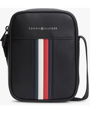 Tommy Hilfiger Signature Tape Crossbody Reporter Bag - Black